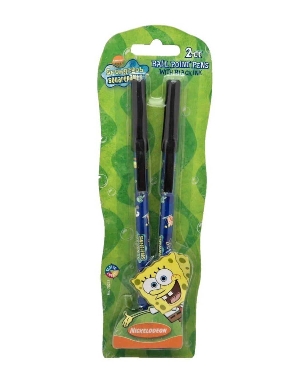 SpongeBob SquarePants Ball Point Pens 2 Pack Black Ink Kids Stationery New